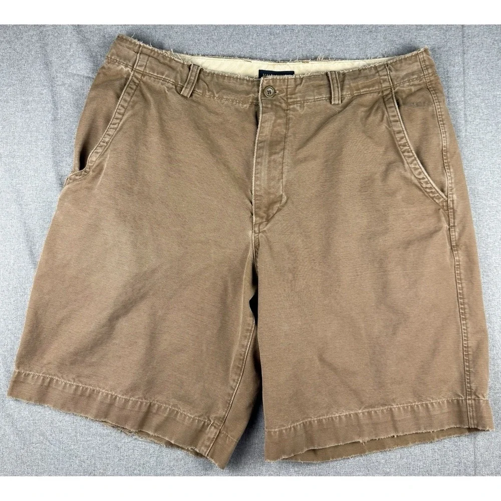 Banana Republic Men's Brown Chino Shorts Size 36 Flat Front Casual Cotton